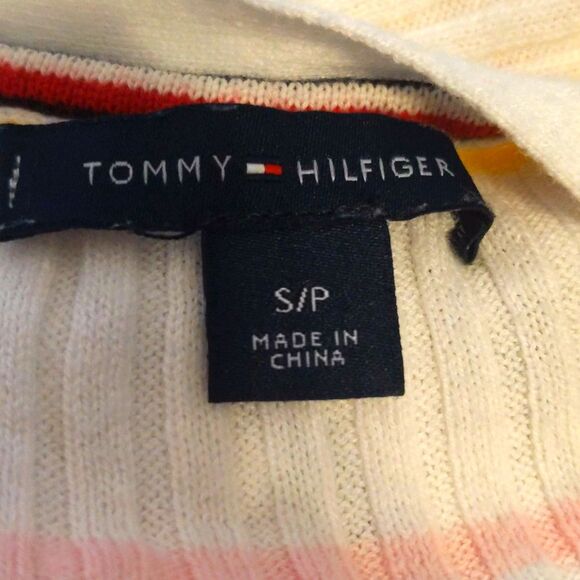 Tommy Hilfiger open front cardigan sweater, striped, cotton/viscose S - Picture 5 of 11
